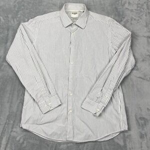 Ben Sherman Dress Shirt Mens L(16.5) 34/35 White Striped Tailored Slim Button Up